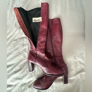 Red leather boot